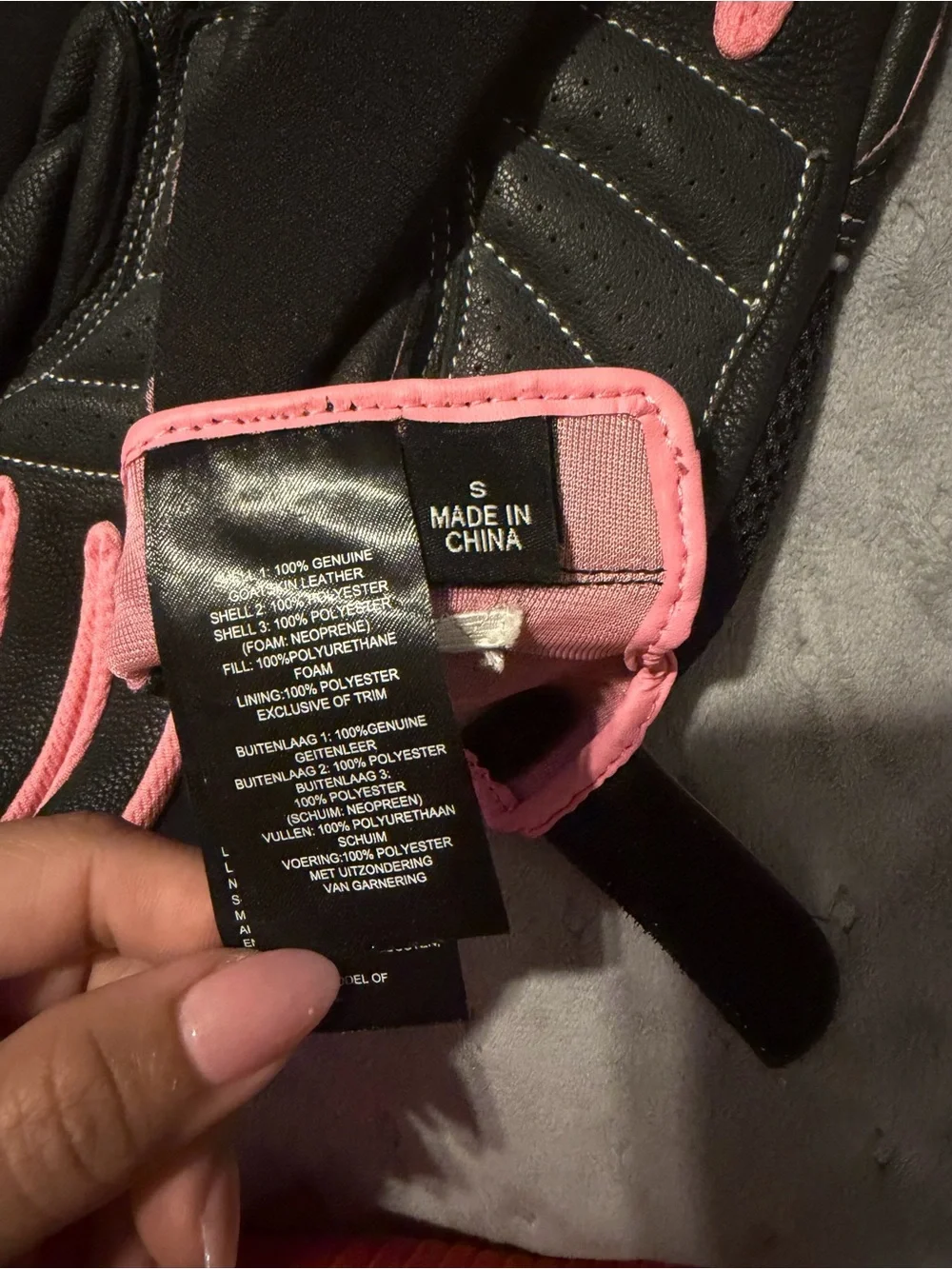 Harley-Davidson Black and Pink Women's Riding Gloves
